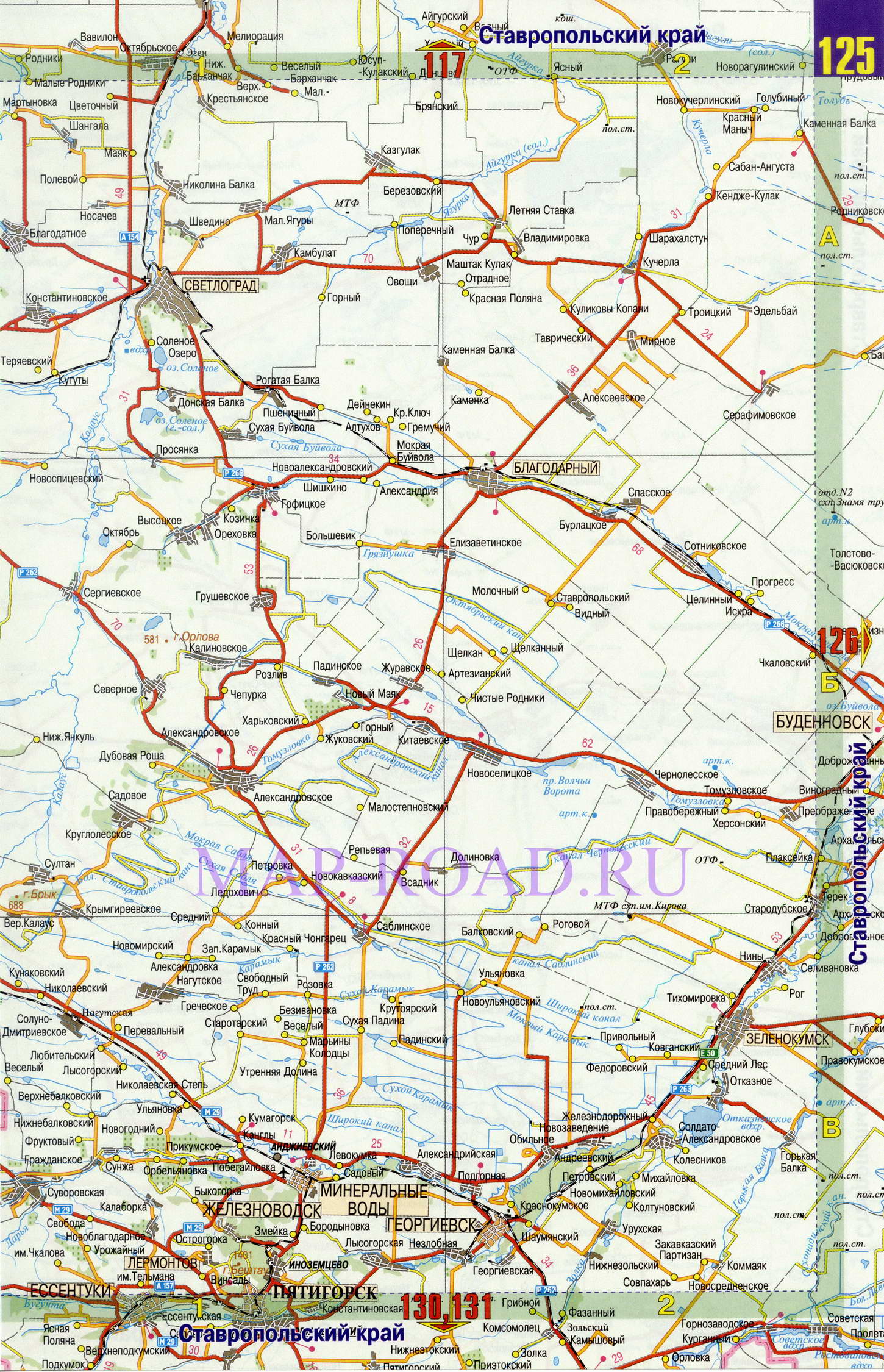 Карта новоблагодарное ставропольский край