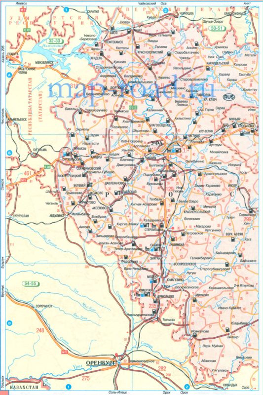 Карта автомобильных дорог башкортостана