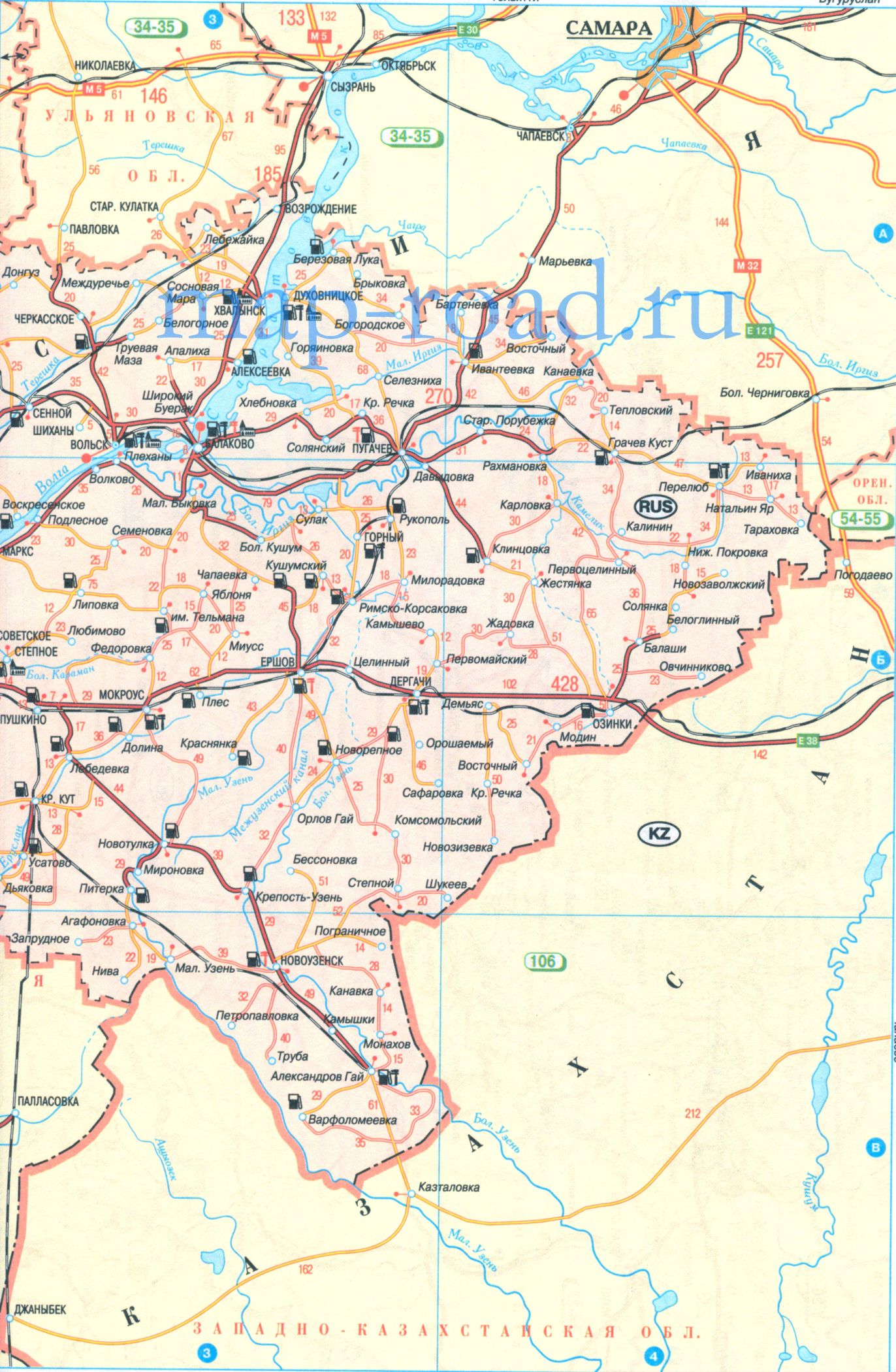 Карта железных дорог саратовской области подробная с городами