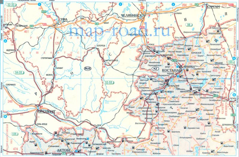 Карта актюбинской области с населенными пунктами подробная