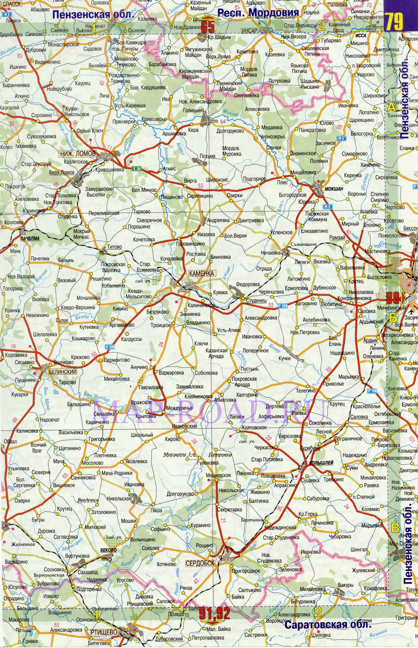 Трасса м5 карта пензенской области