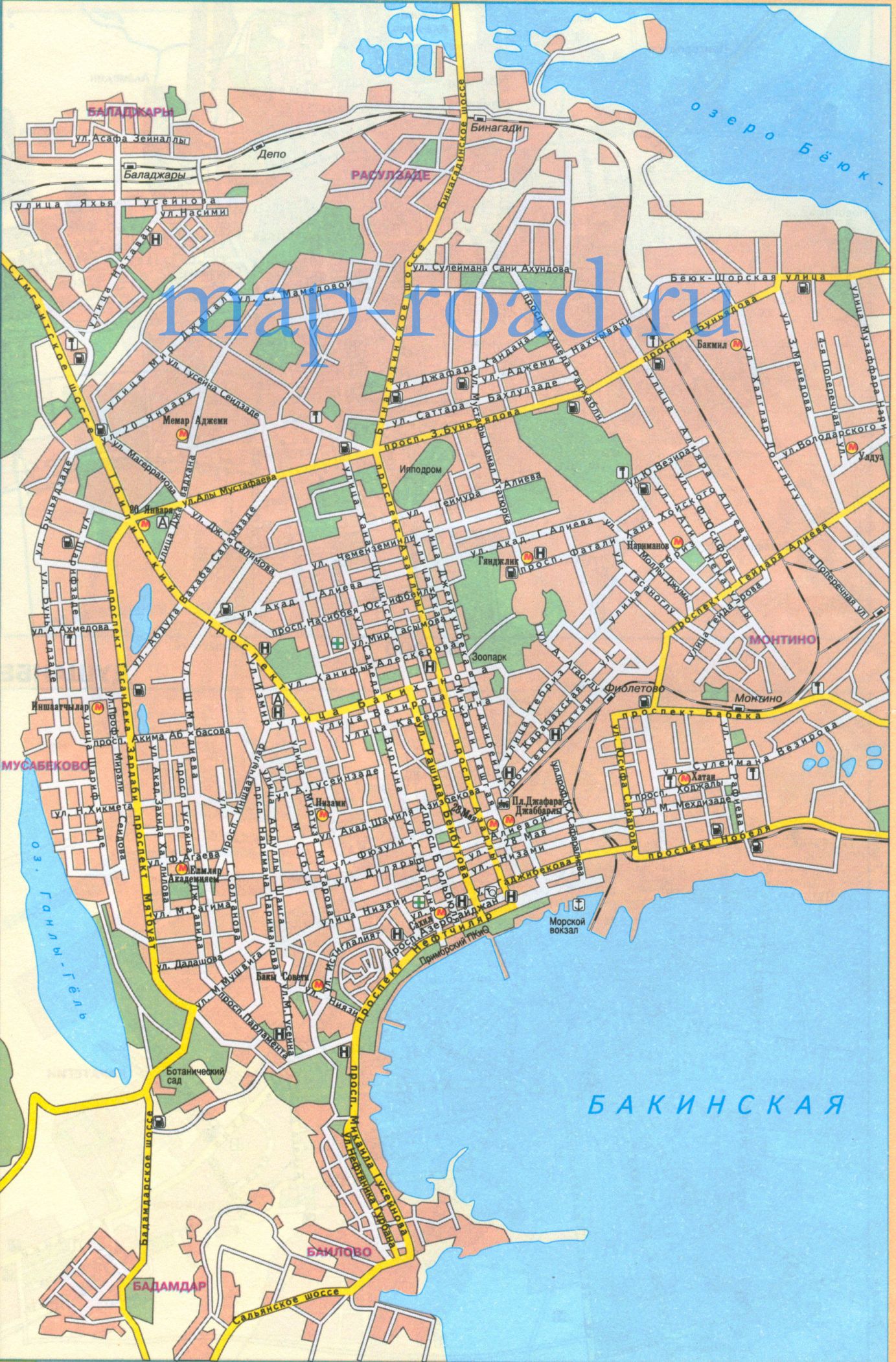 Карта Баку. автомобильная карта г Баку, A0 - 