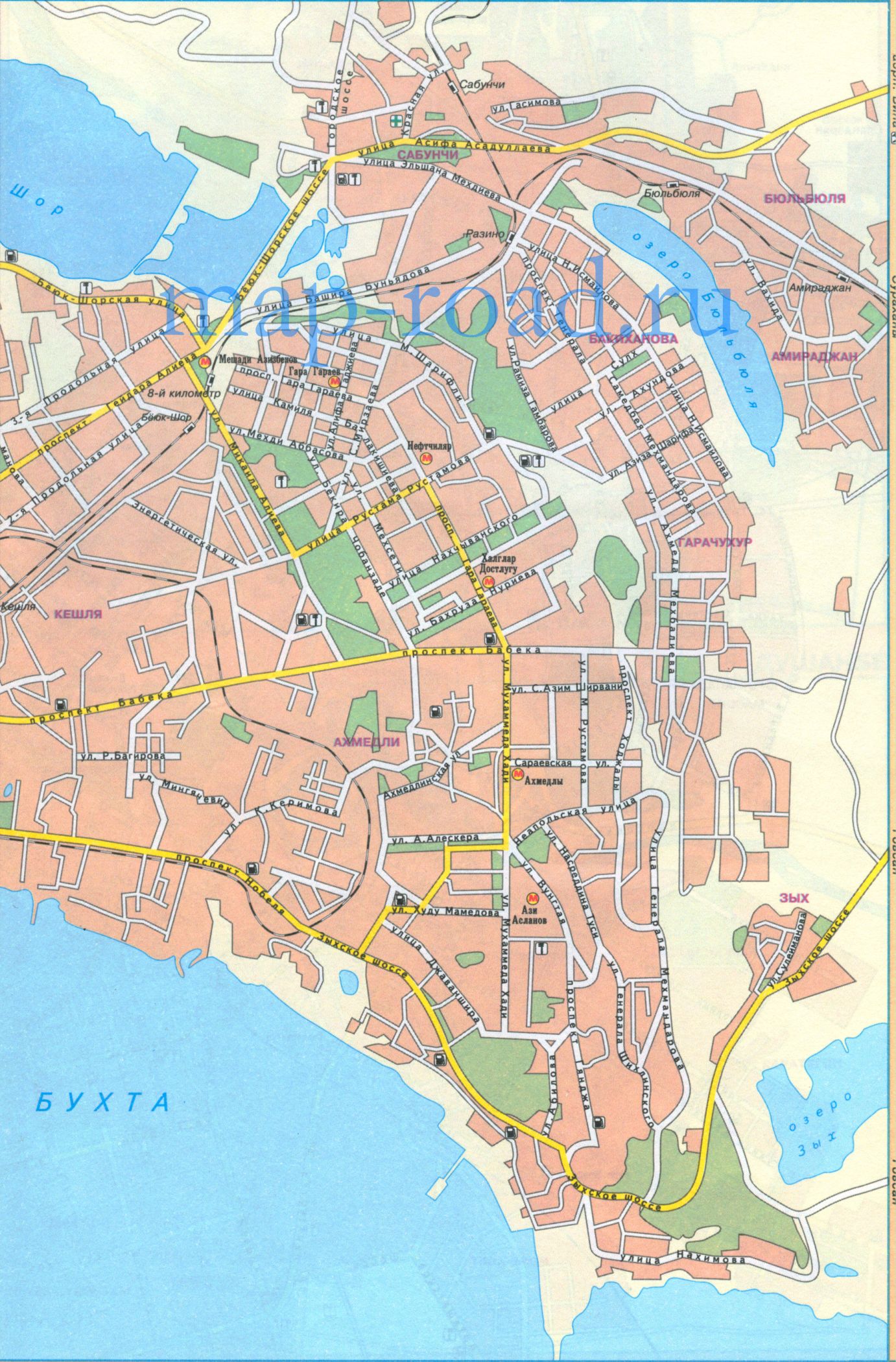 Карта Баку. автомобильная карта г Баку, B0 - 